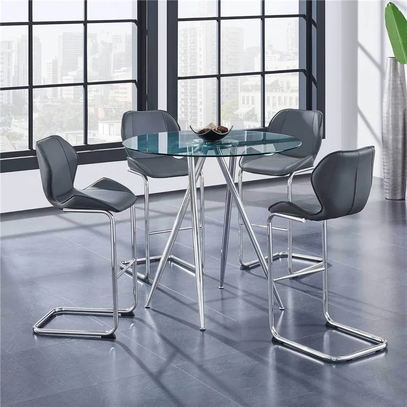 Ucuz fiyat metal taban renkli PU deri Bar taburesi Bar mobilya seti, Bar masası ve sandalye seti