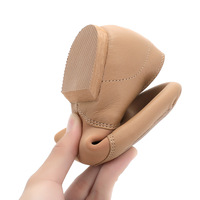 Chaussures de danse jazz noires en cuir pour femmes, à enfiler, à semelle fendue, pour la scène et la pratique, flexibles, vente en gros