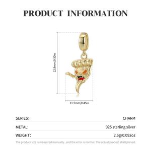 <span class=keywords><strong>Mockingbird</strong></span> Biru Monster Liontin Nyata 925 Perak Murni Poker Tengkorak Enamel Manik-manik untuk Wanita Pesona Gelang Perhiasan Dropshipping - Product Image 5