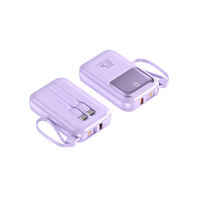 Dernière Offre Spéciale Portable LCD Affichage Numérique 10000mAh Power Bank Câble Intégré Grande Capacité Mini Chargeur Extérieur Avec Longe