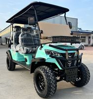 Voiturette de golf électrique WELIFTRICH 6 places, roues surélevées de 14 pouces, panneau solaire, 72V, 30 mph, autonomie de 100 km, avec chariot arrière, CE/DOT