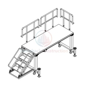 Thang bảo trì hàng không hợp kim nhôm phong cách công nghiệp với các bước chống trượt cho nền tảng dịch vụ máy bay trực thăng nhỏ - Product Image 3