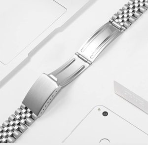 Bracelet en métal en acier inoxydable Lionorm pour montres de luxe RLX Bracelet Jubilé à ajustement rapide Bracelet de montre à extrémité incurvée de 20mm - Product Image 5
