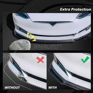 Pour Chevrolet Corvette C6 2005-2013, modèles à carrosserie large style Z06 ZR1, lèvre de pare-chocs avant, séparateur de lèvre, style fibre de carbone, noir mat - Product Image 3