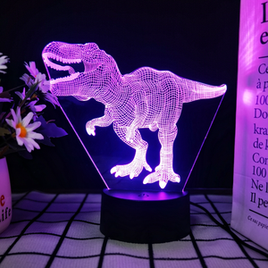 Touch LightSeven Color 3D Nightlight Dinosaur Style LED Nightlight Table Decoration <b>Light</b> Illusion <b>Lights</b> <b>for</b> Bedroom Decoration - Product Image 2