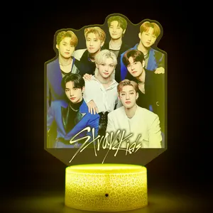 16 Color Remote Stray Kids Korea Girl Boys group 17 artiste Kpop 3D derivatives Acrylic night light nightlight for