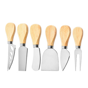 Meilleures ventes : Ensembles de planches à fromage, beurre et pizza modernes écologiques argentés, avec couteau à fromage en acier inoxydable à manche en bois de bambou - Product Image 1
