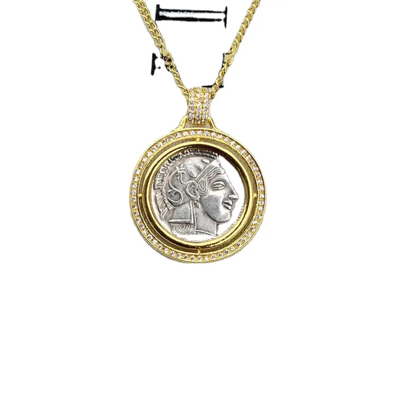 Collier en argent avec pièces de monnaie en forme de reine, fabrication élégante, tendance