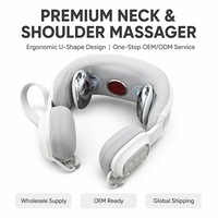 Masseur portable pour le cou et les épaules avec fonctions de pétrissage et de chauffage, contrôle de la minuterie, rechargeable par USB, pour le bureau, la maison et les voyages