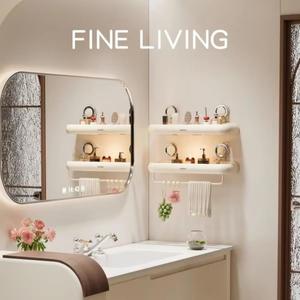 Étagère de salle de bain à <span class=keywords><strong>ventouse</strong></span>, support mural sans perçage pour toilettes, lavabo et gel <span class=keywords><strong>douche</strong></span> - Product Image 4