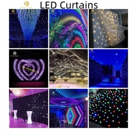 Toile de fond DMX taille personnalisée rideau étoile lumière LED tissu étoile LED pour mariage scène spectacle église