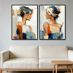 <span class=keywords><strong>Dipinto</strong></span> Astratto <span class=keywords><strong>Blu</strong></span> e Ambra, Decorazione Murale Moderna, Opera d'Arte Testurizzata per Casa, Hotel, Soggiorno, Camera da Letto - Product Image 6