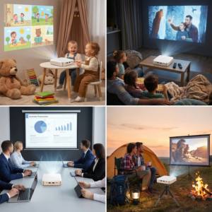 Sac de mini projecteur portable intelligent de vidéo Android S360 personnalisé 4K 3D DLP LED Home cinéma <span class=keywords><strong>interactif</strong></span> à courte portée pour l'extérieur - Product Image 3