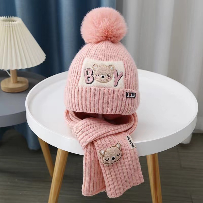 Set due pezzi con testa d'orso - rosa