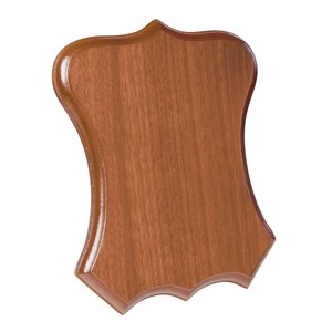 Targa in Legno Marrone Chiaro 180x230x15 mm a Forma di Scudo per Esposizione - Product Image 1