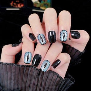Uñas Postizas Reutilizables Cortas de Alta Calidad al por Mayor de Fábrica, Diseño de Ojo de Gato Azul, <span class=keywords><strong>Puntas</strong></span> de Uñas Postizas - Product Image 3