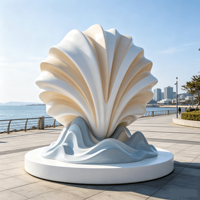Escultura de Fibra de Vidrio Abstracta Grande Personalizada, Estatua de Arte Moderna con Curvas Huecas, Impermeable, para Plaza Comercial, Ciudad