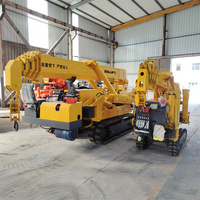 Mini-grue araignée de 16 tonnes à grande capacité avec flèche hexagonale renforcée et système de télécommande sans fil