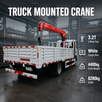 Grue montée sur camion 4x2 3,2T à flèche rigide, moteur Euro 6 de 140 CV, grue hydraulique robuste de 3,2 tonnes pour les opérations de sauvetage