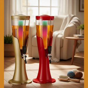 Dispensador de Cerveza con Luz LED Fría - Torre de Cerveza Premium con Dispensador de Jugos + Grifo de Acero Inoxidable - Product Image 1