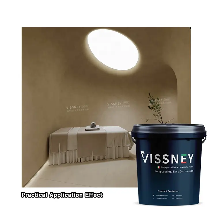 Vissney Double Component Floor Paint Microcement One Kit Cover 15-28 Square Meters Micro Cement Paint
