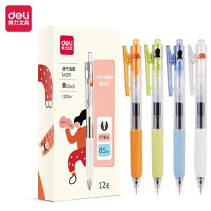 Deli Ballpoint Pen 0.5Mm Push <b>Button</b> Large Capacity Office School Use - Product Image 1