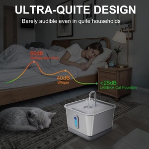 Fontaine à eau intelligente pour chat et chien, en acier inoxydable, 7L, rechargeable, écologique, super silencieuse, avec indicateur de niveau d'eau LED - Product Image 3