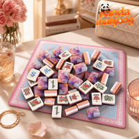 Jeu de Mahjong Plaqué Or Violet Luxe Design Moderne 160 Tuiles Acrylique Standard Casino Fait Main Non Toxique Logo Personnalisé OEM Résistant à l'Eau