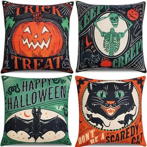 Juego de cojines con temática de Halloween vintage, cojines para decoración de vacaciones, decoración del hogar, precio de fábrica, proveedor de Fabricante - Product Image 1