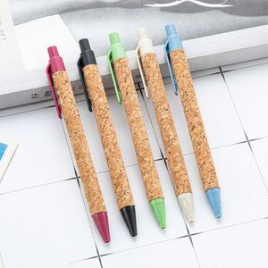 Eco-Friendly Wood Grain <b>Retractable</b> Ballpoint - Bulk Promotional Gift <b>Pens</b> With Wheat Straw & Cork Design - Product Image 2