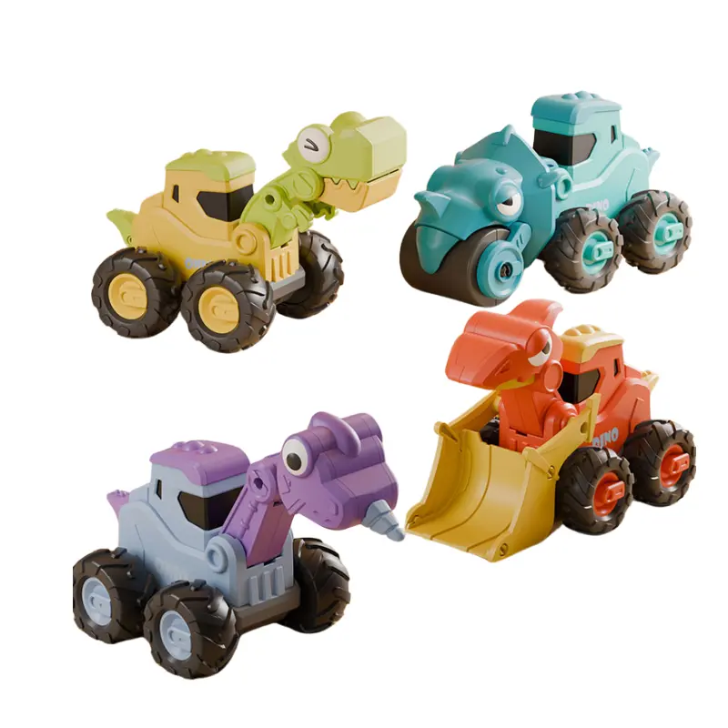 Basın ve gitmek bebek sürtünme araba eğitim çocuk oyuncak promosyon ucuz oyuncak inşaat dinozor araba plastik karikatür oyuncak şehir arabası