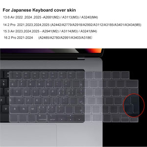 Coque de <span class=keywords><strong>protection</strong></span> transparente pour <span class=keywords><strong>clavier</strong></span> <span class=keywords><strong>MacBook</strong></span> Air 13,6" 15 A3113/A3114/A2681/A2941 & <span class=keywords><strong>Pro</strong></span> 14 16,2 A2918/A2992/A2779/A2780/A2991 Version EU - Product Image 2