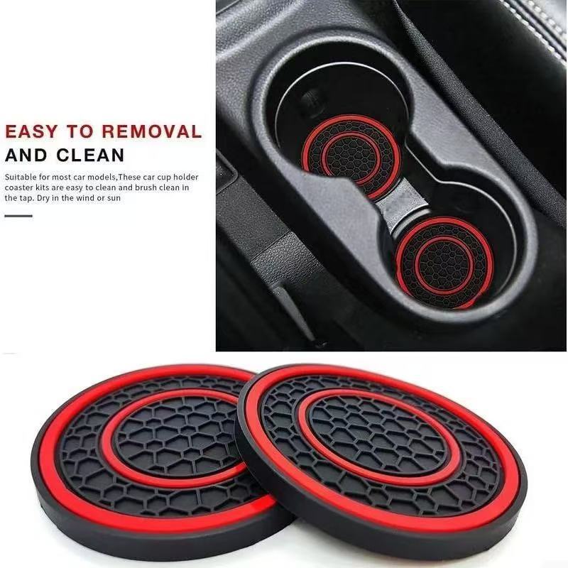 Honeycomb pattern water coasters [red] - one pair