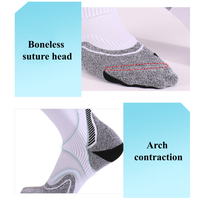 Chaussettes de sport WRELS à compression graduée, anti-fatigue, pour la course à pied, avec coussinets en tissu éponge, absorbant les chocs, pour le basketball