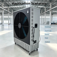 Refroidisseur d'air évaporatif mobile à faible bruit, débit d'air élevé de 40000 m3/h, réservoir d'eau de 140 L pour le refroidissement des ateliers de production et des usines d'assemblage