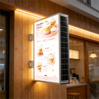Papan Nama Lampu LED Tenaga Surya Berbingkai Aluminium untuk Toko/Rumah, Dapat Digantung di Dinding, Kecerahan Tinggi, Ramah Lingkungan