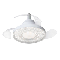 Ventilateur de plafond LED avec lumière, style moderne, télécommande, acrylique, invisible, douille E27