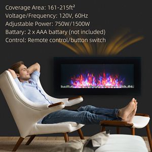 Chimenea Eléctrica Db de 41.3 Pulgadas, Independiente, con Efecto de Llama Metálica, 1500W, Control Remoto, Calefacción para el Hogar - Product Image 3