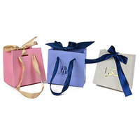 Großhandel Kleine Luxus-Schmuck-Papiertüten mit Bandgriff für Handwerk und Kleinunternehmen Logo-Präsentation