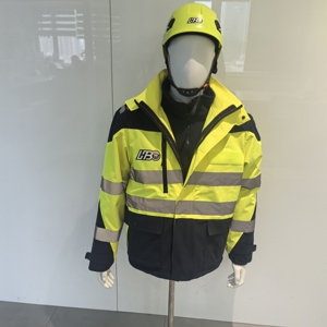 Ensemble de sécurité réfléchissant professionnel HBC, veste haute visibilité + <span class=keywords><strong>casque</strong></span> avec visière, résistant au vent et à la pluie, opérations nocturnes en extérieur - Product Image 2