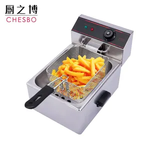 Electric Deep Fryer Commercial 6L Single Tanks Stainless Steel Fryer French fries Machine Potato Chips Fry Machine Price Factory
