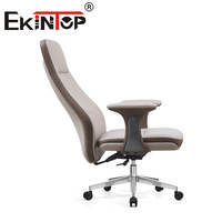 Ekintop Chaise de bureau ergonomique et pivotante en cuir pour PDG, confort luxueux