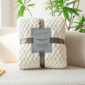 Coperta Super morbida coperta <span class=keywords><strong>da</strong></span> letto leggera in pile di flanella di seta 3D a scacchi - Product Image 1