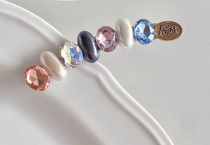 Pinza para el pelo curva de lujo ligero con diseño de arcoíris, diamantes y caramelo, para niña, para el borde del cabello. - Product Image 4