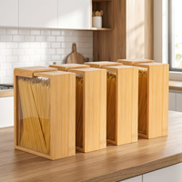 Conteneur de stockage alimentaire en bambou, conteneur portable pour le stockage des grains de café, conteneur en bois pour le stockage des grains de café