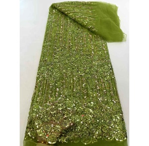 Tela de Tul con Cuentas y Encaje, para <span class=keywords><strong>Fiesta</strong></span>, Precio de Fábrica Italiana/China, Hermoso Vestido de Boda, Venta Directa para Confección de Ropa - Product Image 2