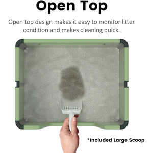 Nouveau type de voyage conception pliable boîte à litière pour chat à toit ouvert avec pelle pour boîte de couleur comme cadeau pour chat <span class=keywords><strong>et</strong></span> ami - Product Image 2