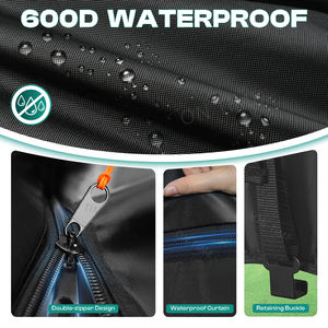 클럽 카 DS 4 승객을위한 골프 카트 블랙 인클로저 방수 방풍 휴대용 레인 커버 - Product Image 5