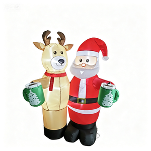 Décoration gonflable <span class=keywords><strong>de</strong></span> Noël animée <span class=keywords><strong>de</strong></span> 1,80 m (Père Noël et rennes), avec <span class=keywords><strong>action</strong></span> automatique <span class=keywords><strong>de</strong></span> levage <span class=keywords><strong>de</strong></span> gobelets et lumières LED pour extérieur - Product Image 4