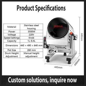 Machine à frire automatique 3,5 kW 220 V, wok à tambour pour restaurant, camion de restauration, fast-food, équipement de cuisson automatique à haute efficacité - Product Image 6